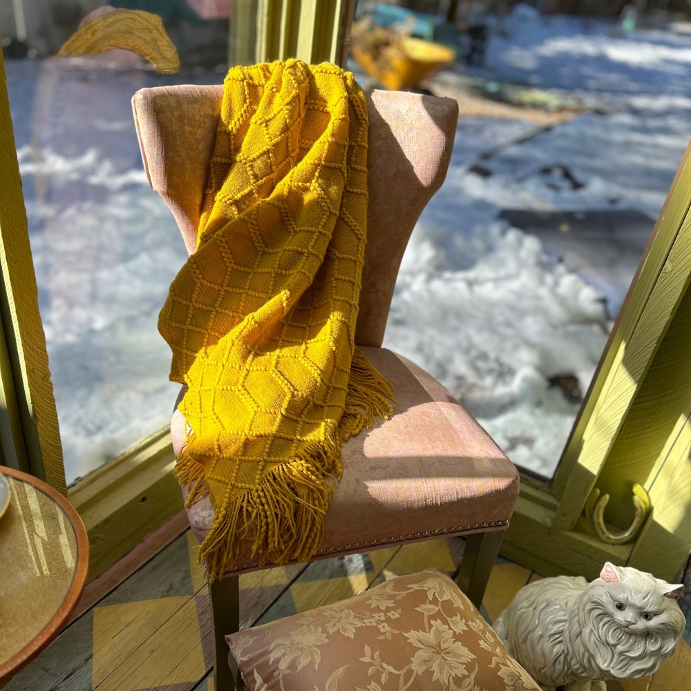 Mustard color throw ✨ ***FREE***  with any purchase over $20!